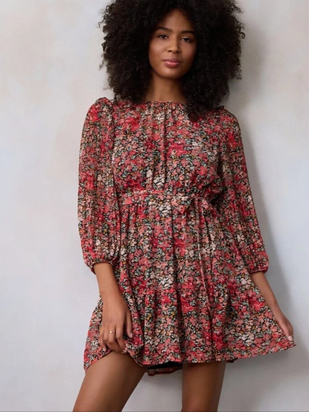 LC Lauren Conrad Red Floral Dress